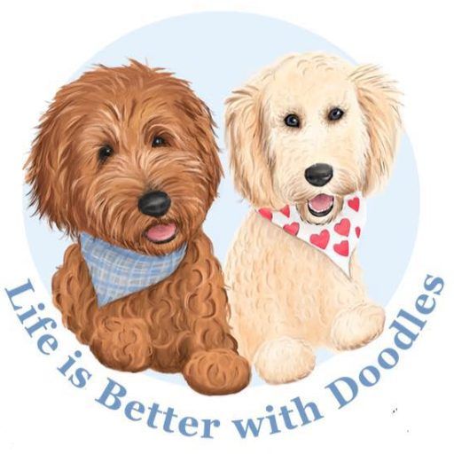 Better with Doodles Logo showing two doodle dogs